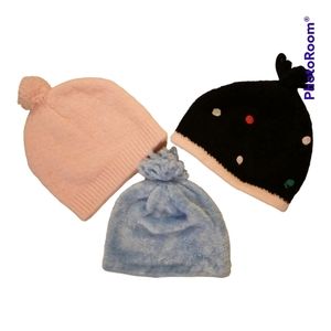 Bundle of 3 Girls Winter Toboggan Hat Winter Wardrobe